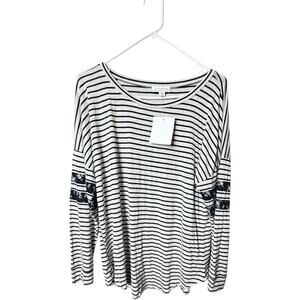 LA Threads Striped Long Sleeve Top Sz M NWT